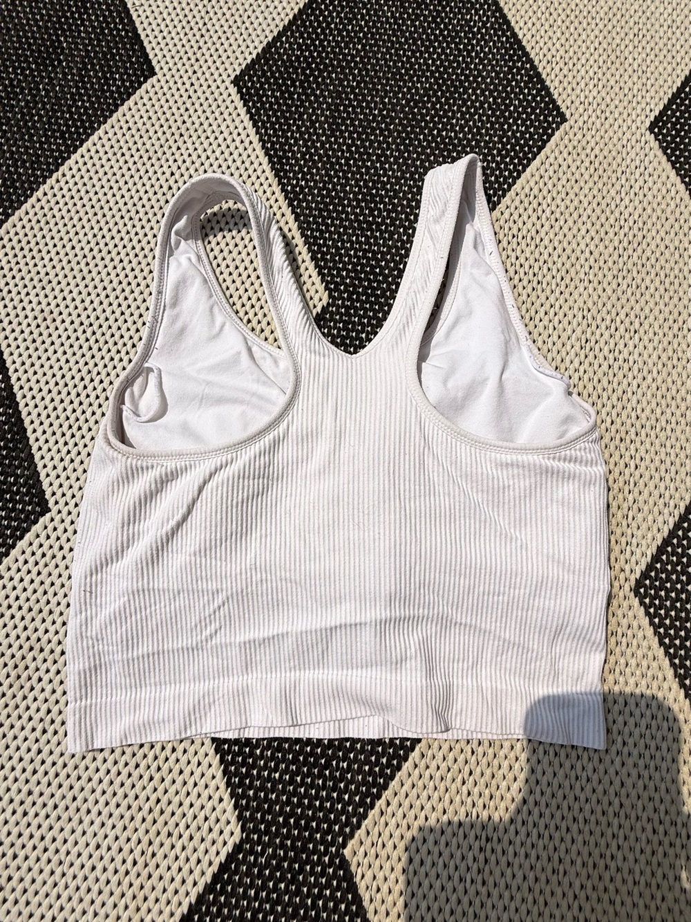 White Ribbed Racerback Bralette - Picture 2 of 2